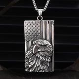 American Flag Bald Eagle Stainless Steel Pendant