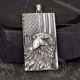 American Flag Bald Eagle Stainless Steel Pendant