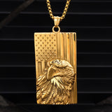 American Flag Bald Eagle Stainless Steel Pendant