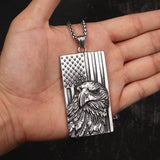 American Flag Bald Eagle Stainless Steel Pendant