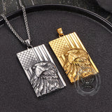 American Flag Bald Eagle Stainless Steel Pendant | Gthic.com