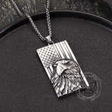 American Flag Bald Eagle Stainless Steel Pendant