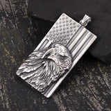 American Flag Bald Eagle Stainless Steel Pendant