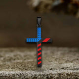 American Flag Cross Stainless Steel Pendant