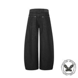 American High-Street Button Design Raw Denim Jeans
