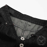 American High-Street Button Design Raw Denim Jeans