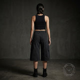 American High-Street Lace-Up Wide-Leg Cargo Shorts | Gthic.com