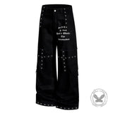 Punk-Hose für Herren aus Baumwolle mit Aufnäher und Totenkopf-Aufdruck