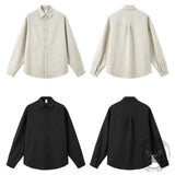 American Loose Lapel Old Money Style Linen Shirt