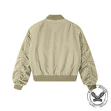 American Loose Solid Color Dropped Shoulders Jacket