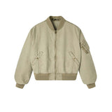 American Loose Solid Color Dropped Shoulders Jacket