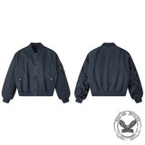 American Loose Solid Color Dropped Shoulders Jacket