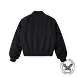 American Loose Solid Color Dropped Shoulders Jacket