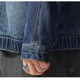 American Retro Distressed Stand-Up Collar Denim Jacket