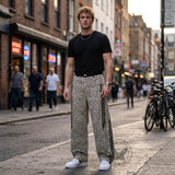 American Retro Leopard-Print Casual Scimitar Jeans | Gthic.com