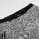 Pantaloni punk da uomo in cotone con stampa teschio patch