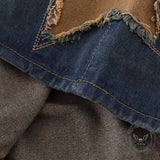 American Retro Star Patchwork Loose Denim Shorts