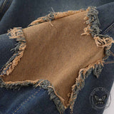 American Retro Star Patchwork Loose Denim Shorts