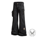 Pantalon Punk Homme en Coton Imprimé Crâne Patch