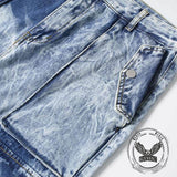 Pantalon Punk Homme en Coton Imprimé Crâne Patch