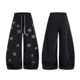 American Star-Print Loose Wide-Leg Casual Pants | Gthic.com