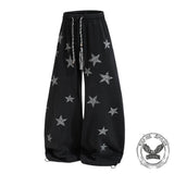 American Star-Print Loose Wide-Leg Casual Pants