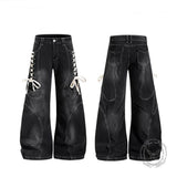 Pantalon Punk Homme en Coton Imprimé Crâne Patch