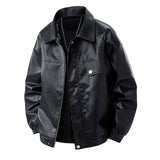 American Street PU Leather Loose Motorcycle Jacket 02 | Gthic.com