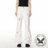 American Style Multi-Pocket Slim Fit Flared Overalls 03 | Gthic.com