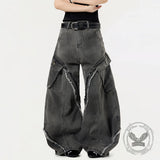 American Vintage Distressed Raw-Edge Scimitar Jeans | Gthic.com