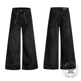 American Vintage Washed Deconstructed Wide-Leg Jeans