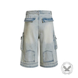 American Vintage Washed Loose-Fit Multi-Pocket Cargo Shorts