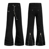 American Y2K Zipper Design Vintage Flared Jeans