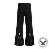 American Y2K Zipper Design Vintage Flared Jeans