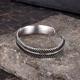 Angel Feather Gem Stainless Steel Open Bracelet