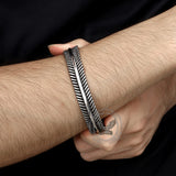 Angel Feather Gem Stainless Steel Open Bracelet | Gthic.com