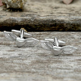 Angel Wings Brass Bullet Back Cufflinks | Gthic.com