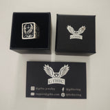 Angel Wings Sword Cross Sterling Silver Ring