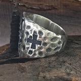 Angel Wings Sword Cross Sterling Silver Ring
