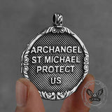Archangel St. Michael Protects Us Stainless Steel Pendant | Gthic.com