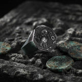 Athena Owl Stainless Steel Vintage Signet Ring