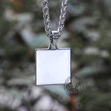 Bamboo Tiger Stainless Steel Square Pendant