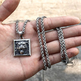 Bamboo Tiger Stainless Steel Square Pendant | Gthic.com