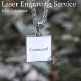 Bamboo Tiger Stainless Steel Square Pendant