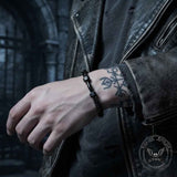 Barbell Dumbbell Byzantine Stainless Steel Bracelet | Gthic.com