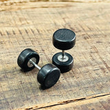 Pendientes Barbell de Madera Natural