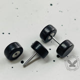 Pendientes Barbell de Madera Natural