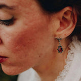 Bat Sterling Silver Crystal Earrings 02 | Gthic.com