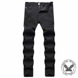 Biker Solid Color Slim Fit Stretch Denim Jeans