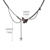 Black Butterfly Chain Spliced Pearl Necklace